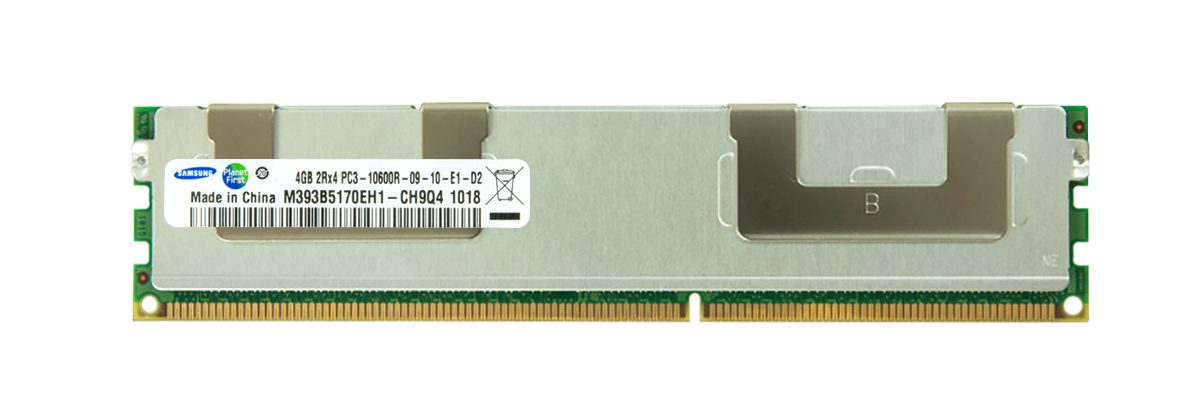 M393B5170EH1-CH9Q4 Samsung 4GB PC3-10600 DDR3-1333MHz ECC Registered CL9 240-Pin DIMM M393B5170EH1-CH9Q4 Samsung 4GB PC3-10600 DDR3-1333MHz ECC Registered CL9 240-Pin DIMM